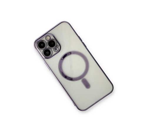iPhone 13 Pro Max Kılıf Magneticsafe Lazer Silikon - Mor iPhone 13 Pro Max Kılıf Magneticsafe Lazer Silikon - Mor