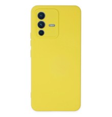 Vivo V23 5G Kılıf Nano içi Kadife Silikon - Sarı
