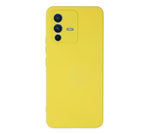 Vivo V23 5G Kılıf Nano içi Kadife Silikon - Sarı Vivo V23 5G Kılıf Nano içi Kadife Silikon - Sarı