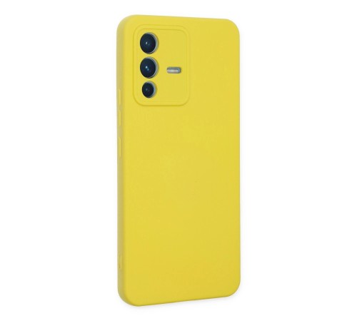 Vivo V23 5G Kılıf Nano içi Kadife Silikon - Sarı Vivo V23 5G Kılıf Nano içi Kadife Silikon - Sarı