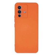 Vivo V23 5G Kılıf Nano içi Kadife Silikon - Turuncu