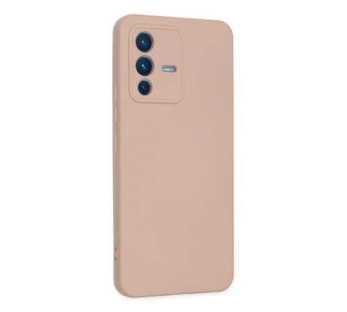 Vivo V23 5G Kılıf Nano içi Kadife Silikon - Pudra Vivo V23 5G Kılıf Nano içi Kadife Silikon - Pudra