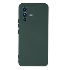 Vivo V23 5G Kılıf Nano içi Kadife Silikon - Koyu Yeşil