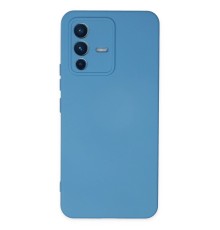 Vivo V23 5G Kılıf Nano içi Kadife Silikon - Mavi