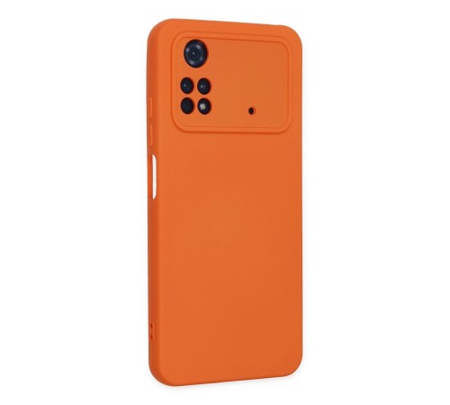 Xiaomi Poco M4 Pro 4G Kılıf Nano içi Kadife Silikon - Turuncu Xiaomi Poco M4 Pro 4G Kılıf Nano içi Kadife Silikon - Turuncu