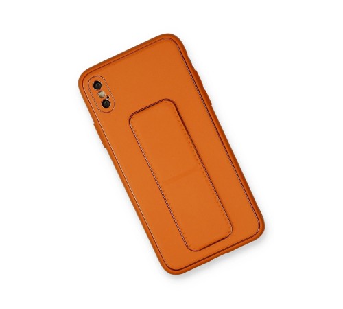 iPhone X Kılıf Coco Deri Standlı Kapak - Turuncu iPhone X Kılıf Coco Deri Standlı Kapak - Turuncu