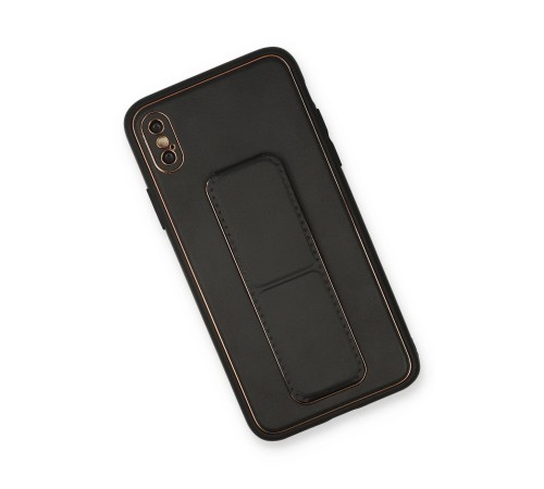 iPhone XS Max Kılıf Coco Deri Standlı Kapak - Siyah iPhone XS Max Kılıf Coco Deri Standlı Kapak - Siyah