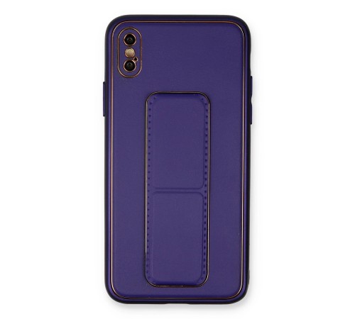 iPhone XS Max Kılıf Coco Deri Standlı Kapak - Mor iPhone XS Max Kılıf Coco Deri Standlı Kapak - Mor