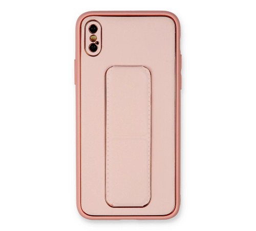 iPhone XS Max Kılıf Coco Deri Standlı Kapak - Pembe iPhone XS Max Kılıf Coco Deri Standlı Kapak - Pembe