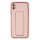 iPhone XS Max Kılıf Coco Deri Standlı Kapak - Pembe