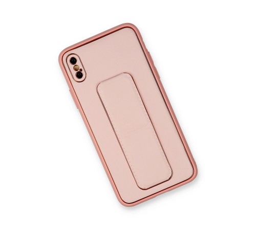iPhone XS Max Kılıf Coco Deri Standlı Kapak - Pembe iPhone XS Max Kılıf Coco Deri Standlı Kapak - Pembe