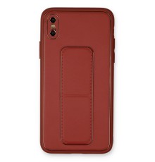 iPhone XS Max Kılıf Coco Deri Standlı Kapak - Fuşya
