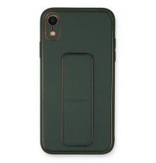 iPhone XR Kılıf Coco Deri Standlı Kapak - Yeşil