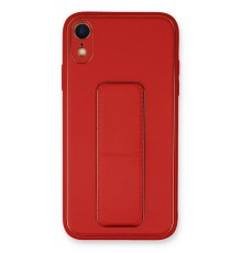 iPhone XR Kılıf Coco Deri Standlı Kapak - Kırmızı
