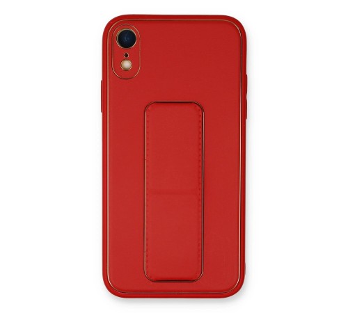 iPhone XR Kılıf Coco Deri Standlı Kapak - Kırmızı iPhone XR Kılıf Coco Deri Standlı Kapak - Kırmızı