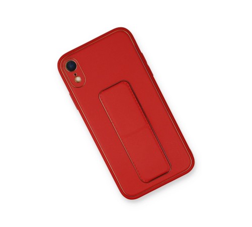 iPhone XR Kılıf Coco Deri Standlı Kapak - Kırmızı iPhone XR Kılıf Coco Deri Standlı Kapak - Kırmızı