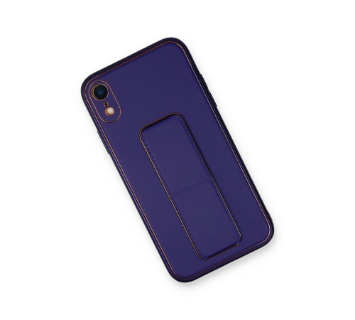 iPhone XR Kılıf Coco Deri Standlı Kapak - Mor iPhone XR Kılıf Coco Deri Standlı Kapak - Mor