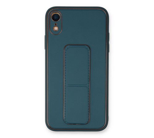 iPhone XR Kılıf Coco Deri Standlı Kapak - Mavi iPhone XR Kılıf Coco Deri Standlı Kapak - Mavi