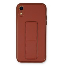iPhone XR Kılıf Coco Deri Standlı Kapak - Fuşya