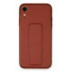 iPhone XR Kılıf Coco Deri Standlı Kapak - Fuşya