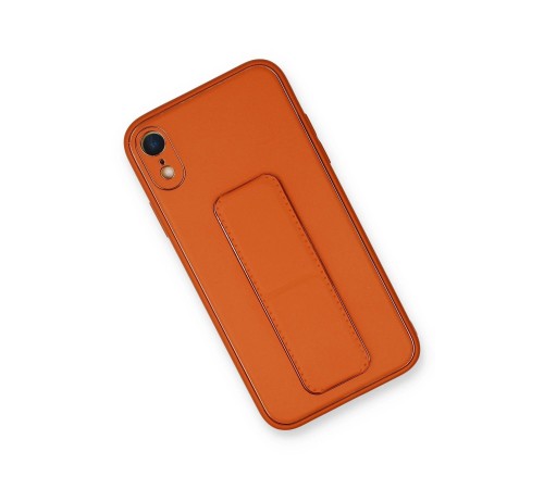 iPhone XR Kılıf Coco Deri Standlı Kapak - Turuncu iPhone XR Kılıf Coco Deri Standlı Kapak - Turuncu