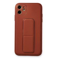 iPhone 12 Kılıf Coco Deri Standlı Kapak - Fuşya