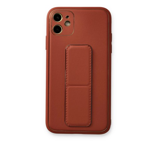 iPhone 12 Kılıf Coco Deri Standlı Kapak - Fuşya