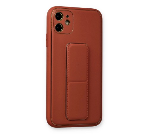 iPhone 12 Kılıf Coco Deri Standlı Kapak - Fuşya