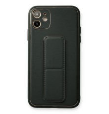 iPhone 12 Kılıf Coco Deri Standlı Kapak - Füme