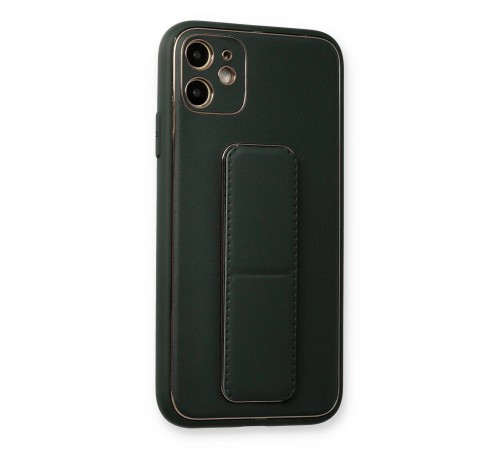 iPhone 12 Kılıf Coco Deri Standlı Kapak - Füme