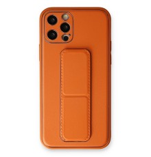 iPhone 12 Pro Max Kılıf Coco Deri Standlı Kapak - Turuncu