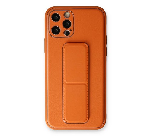 iPhone 12 Pro Max Kılıf Coco Deri Standlı Kapak - Turuncu iPhone 12 Pro Max Kılıf Coco Deri Standlı Kapak - Turuncu