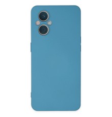 Oppo Reno 7 Lite Kılıf Nano içi Kadife Silikon - Mavi