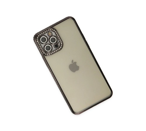 iPhone 12 Pro Kılıf Joke Taşlı Silikon - Siyah iPhone 12 Pro Kılıf Joke Taşlı Silikon - Siyah