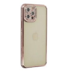 iPhone 12 Pro Kılıf Joke Taşlı Silikon - Pembe