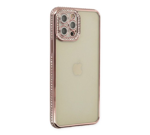 iPhone 12 Pro Kılıf Joke Taşlı Silikon - Pembe iPhone 12 Pro Kılıf Joke Taşlı Silikon - Pembe