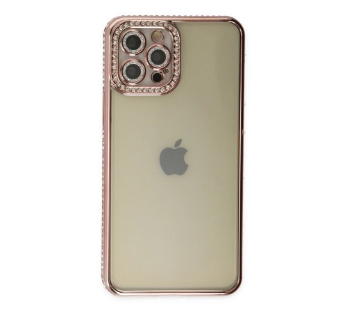 iPhone 12 Pro Kılıf Joke Taşlı Silikon - Pembe iPhone 12 Pro Kılıf Joke Taşlı Silikon - Pembe