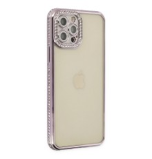 iPhone 12 Pro Kılıf Joke Taşlı Silikon - Mor