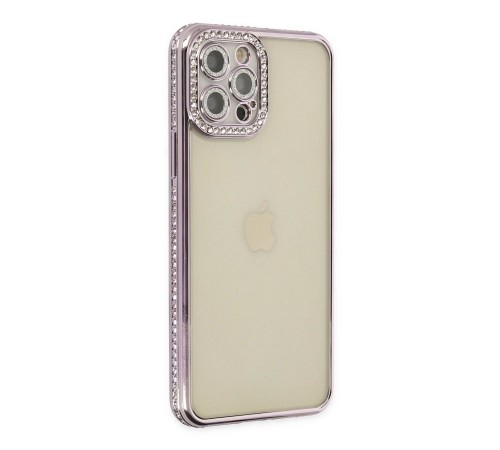iPhone 12 Pro Kılıf Joke Taşlı Silikon - Mor iPhone 12 Pro Kılıf Joke Taşlı Silikon - Mor