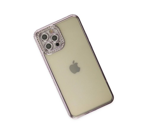 iPhone 12 Pro Kılıf Joke Taşlı Silikon - Mor iPhone 12 Pro Kılıf Joke Taşlı Silikon - Mor