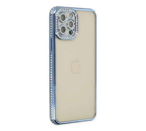 iPhone 12 Pro Kılıf Joke Taşlı Silikon - Mavi iPhone 12 Pro Kılıf Joke Taşlı Silikon - Mavi