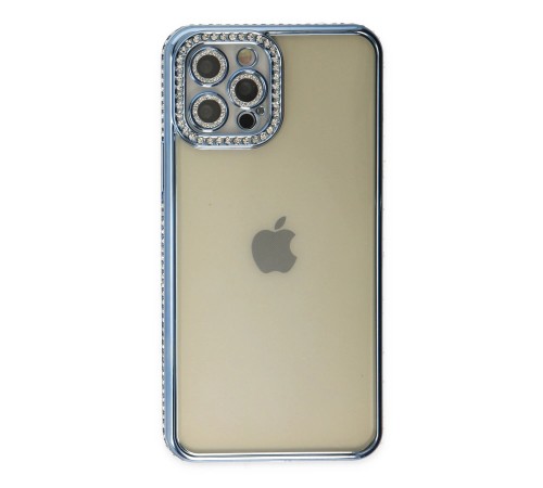 iPhone 12 Pro Kılıf Joke Taşlı Silikon - Mavi iPhone 12 Pro Kılıf Joke Taşlı Silikon - Mavi