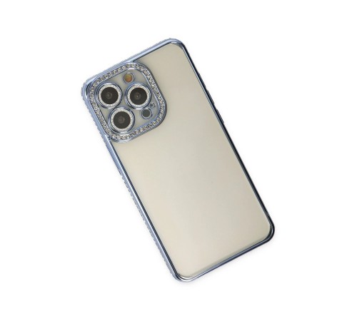 iPhone 13 Pro Kılıf Joke Taşlı Silikon - Mavi