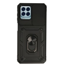 Samsung Galaxy M33 Kılıf Pars Lens Yüzüklü Silikon - Siyah