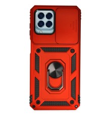 Samsung Galaxy M33 Kılıf Pars Lens Yüzüklü Silikon - Kırmızı