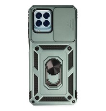 Samsung Galaxy M33 Kılıf Pars Lens Yüzüklü Silikon - Yeşil