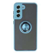 Samsung Galaxy S21 FE Kılıf Montreal Yüzüklü Silikon Kapak - Buz Mavi