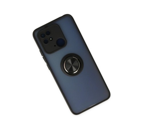 Xiaomi Redmi 10C Kılıf Montreal Yüzüklü Silikon Kapak - Siyah