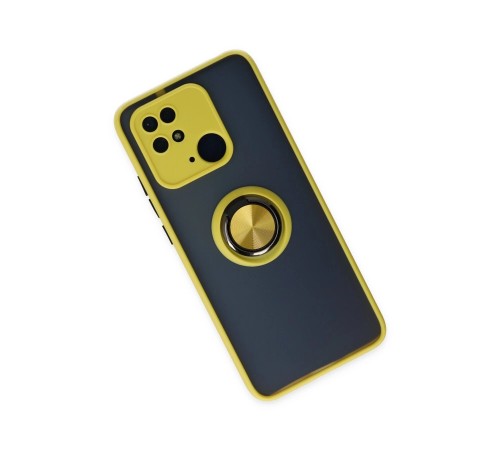 Xiaomi Redmi 10C Kılıf Montreal Yüzüklü Silikon Kapak - Sarı Xiaomi Redmi 10C Kılıf Montreal Yüzüklü Silikon Kapak - Sarı