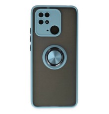 Xiaomi Redmi 10C Kılıf Montreal Yüzüklü Silikon Kapak - Buz Mavi